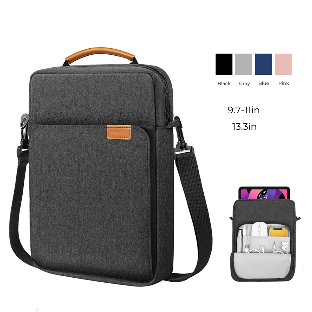 13.3-14 Inch Laptop Sleeve Bag with Shoulder Strap Handle 2