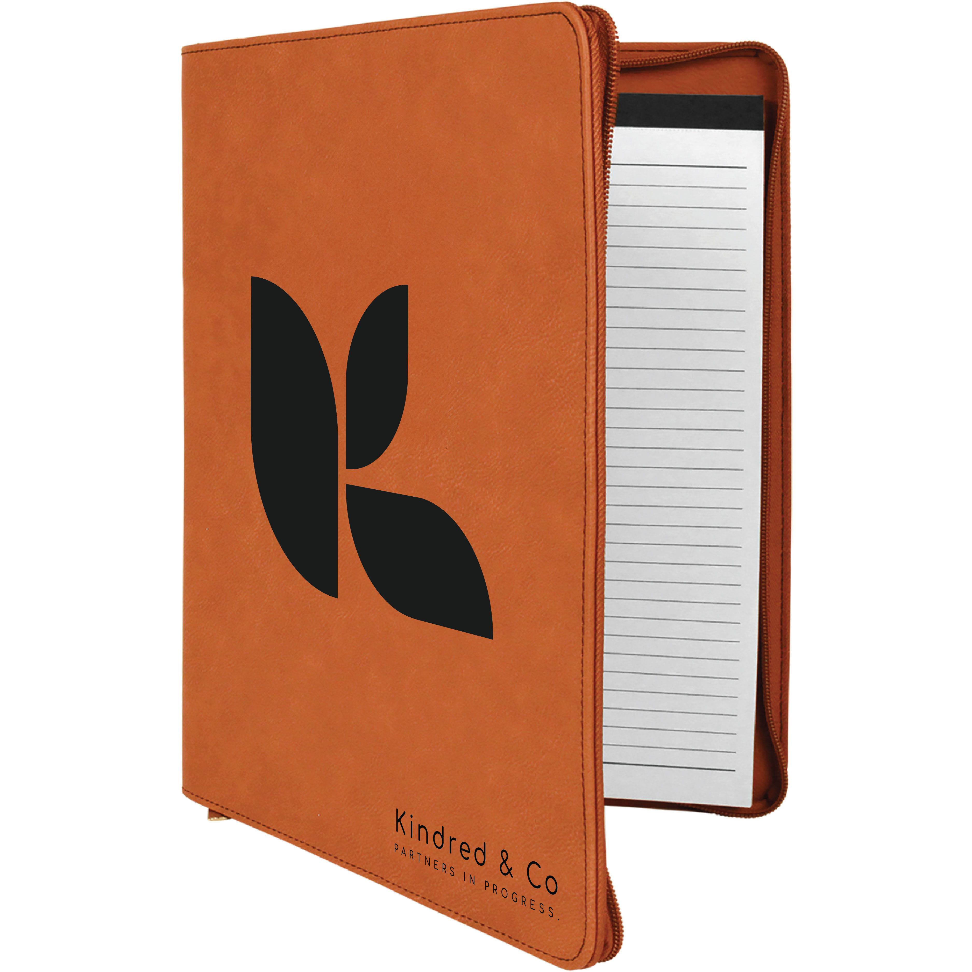 9" x 12" Leatherette Rawhide Portfolio with Zipper