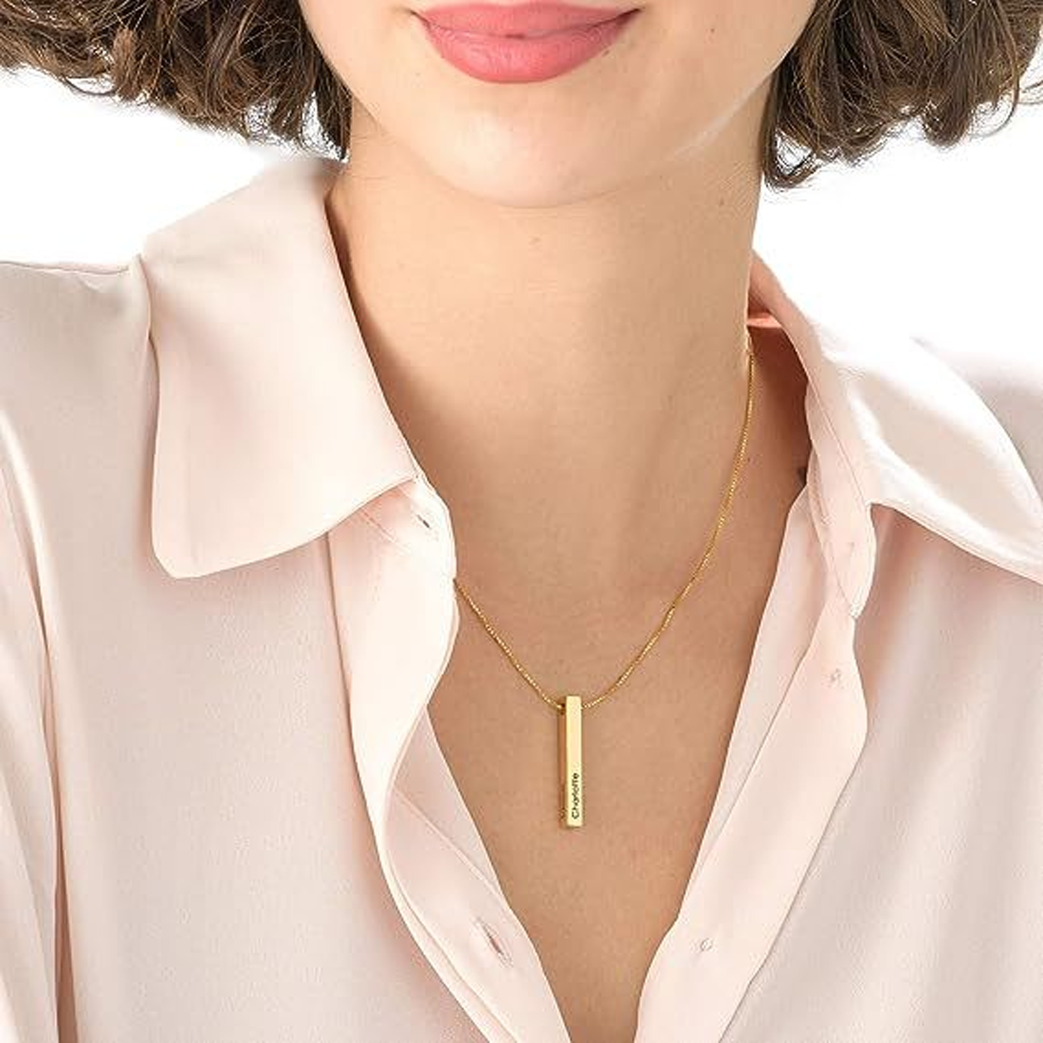 Small gold bar custom necklace 5