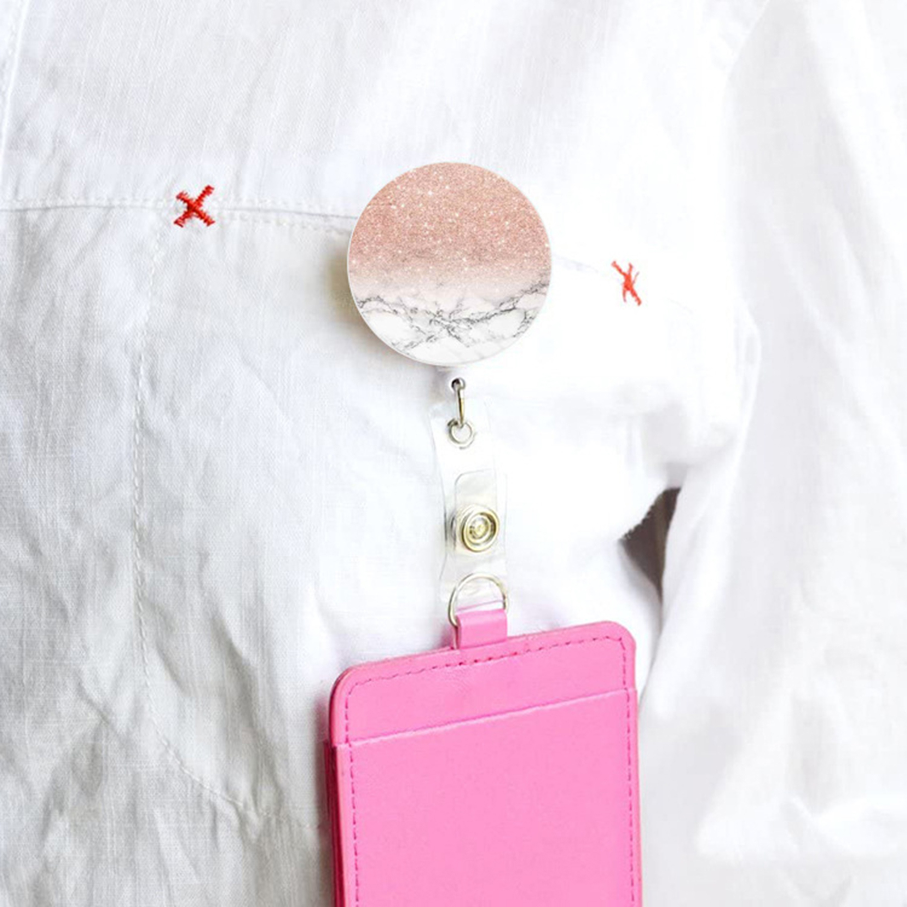 Retractable Marble Badge Holders 2