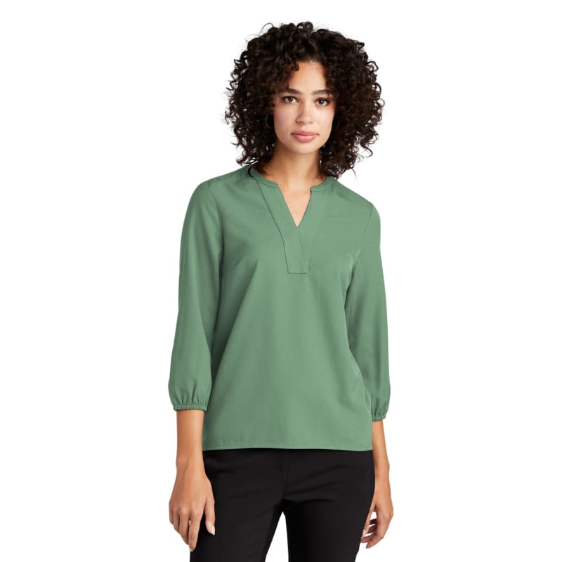 MERCER+METTLE Women's Stretch Crepe 3/4-Sleeve Blouse 23