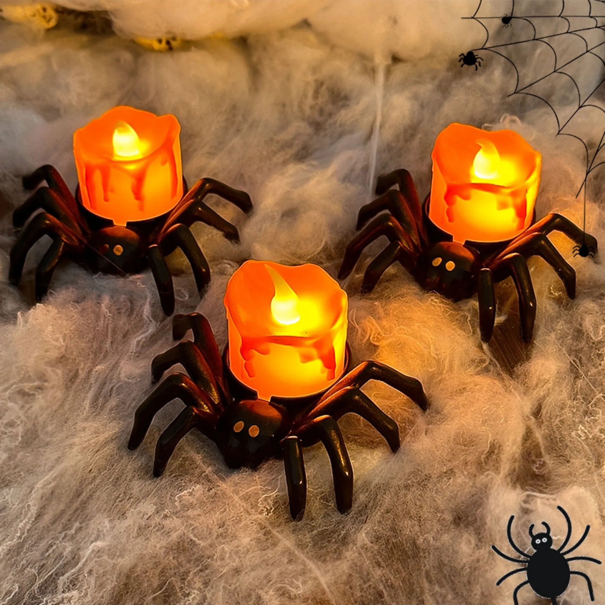 Halloween Lighted Spider Candle Ornament 9