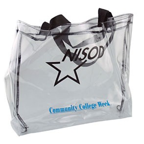 Clear Vinyl Tote Bag w/Gusset (13"x14"x3") 2