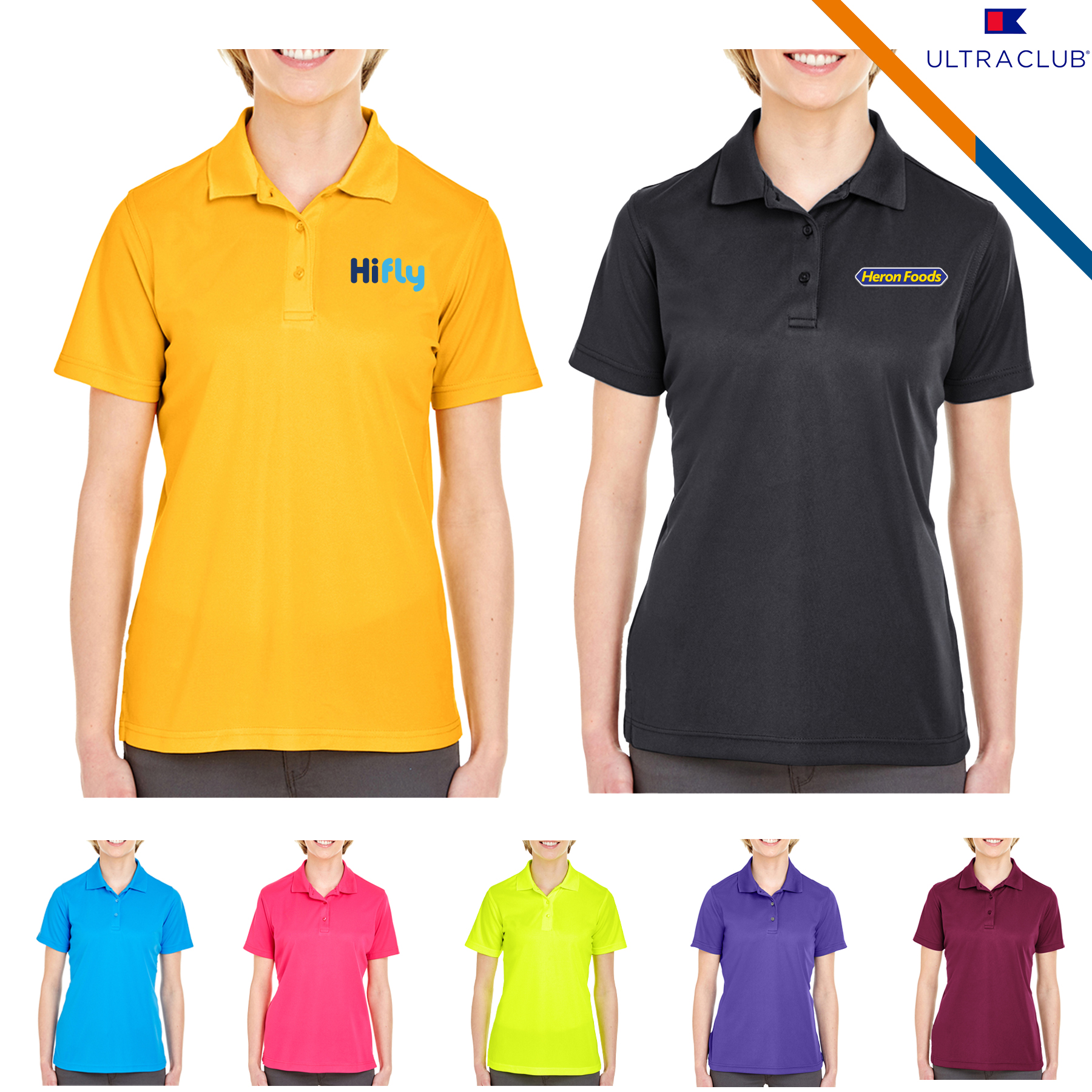 Ultra Club® 4.4oz Polyester Ladies' Polo Shirts 7