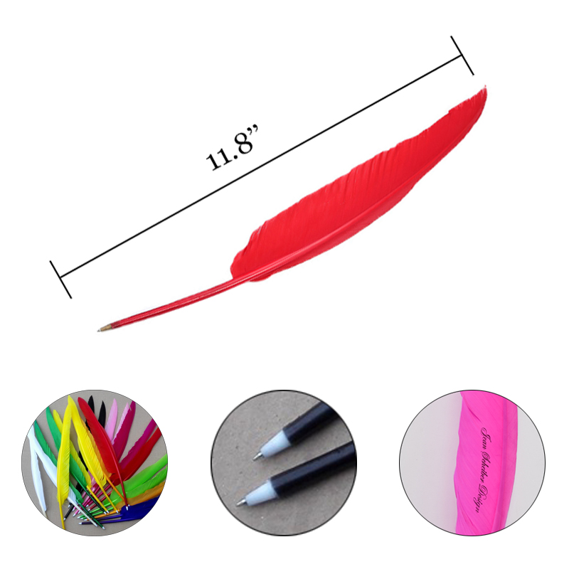 Goose Quill Feather Pen With Ballpoint 1