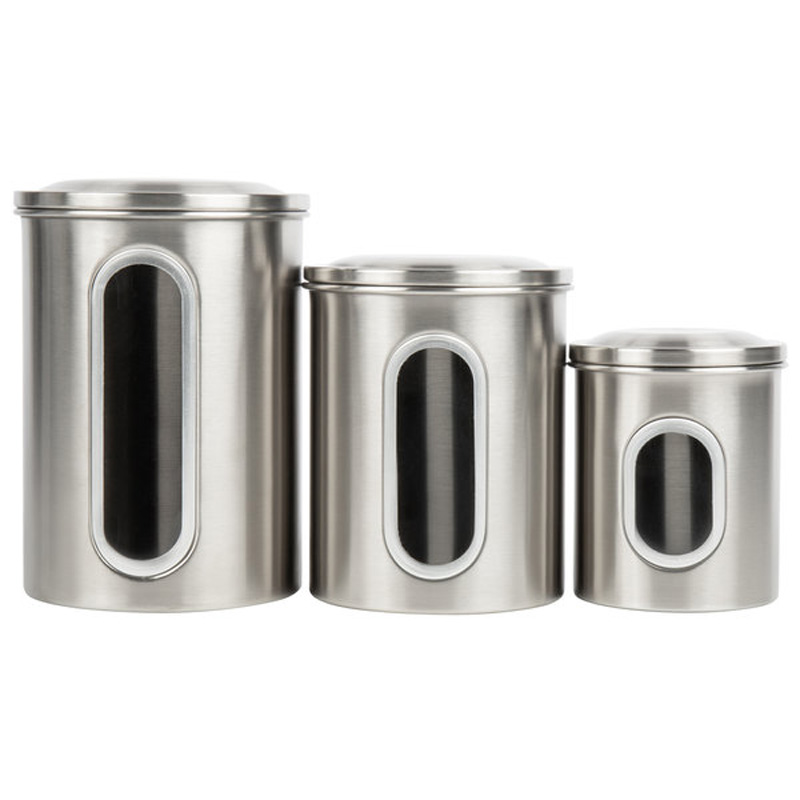 Fox Run Stainless Steel 3-Piece Ingredient Storage Canister Set 4
