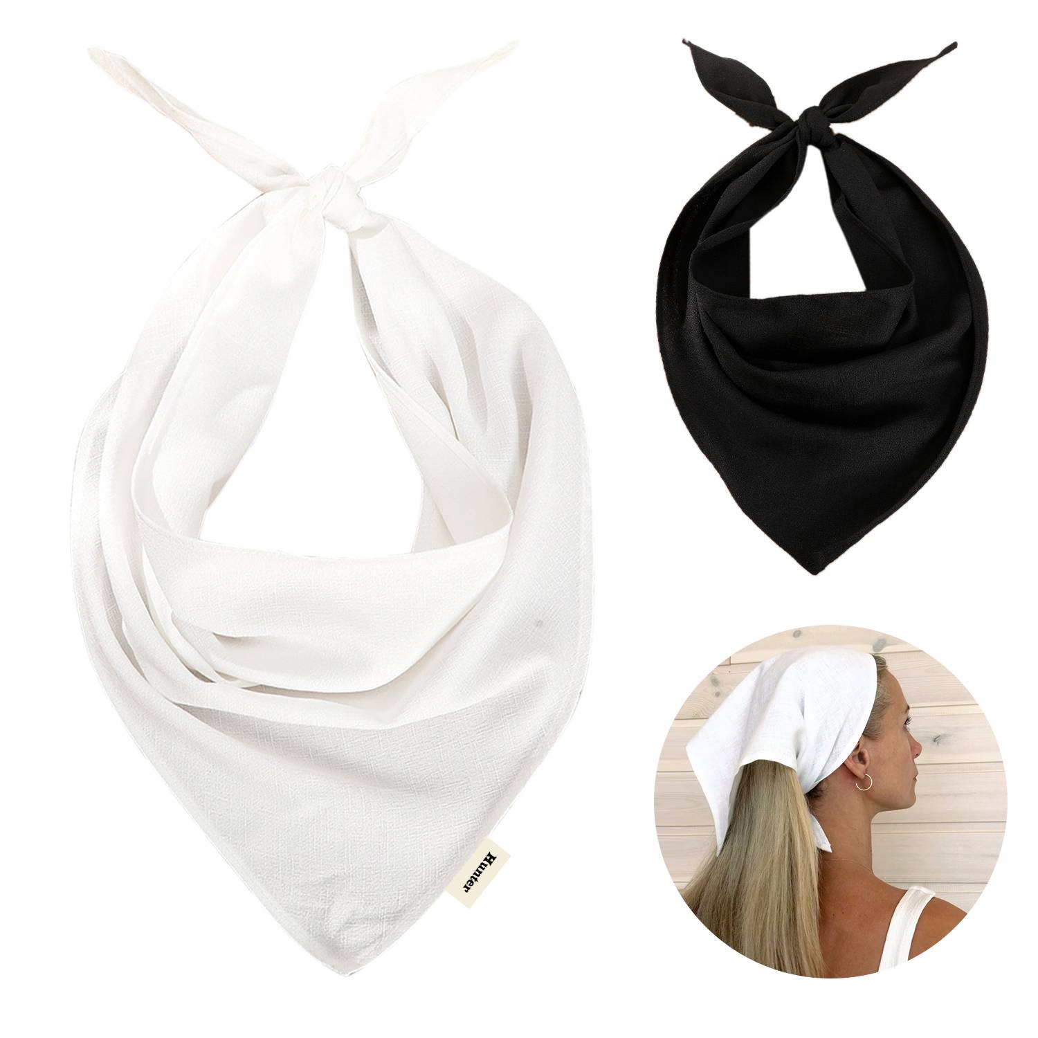 Solid color triangular scarf headband 2