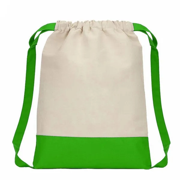 Two Tone 8 oz. Cotton Drawstring Backpack 2