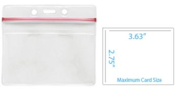 4.25" W x 3.70" H - Horizontal Resealable Badge Holder (Blank) 1