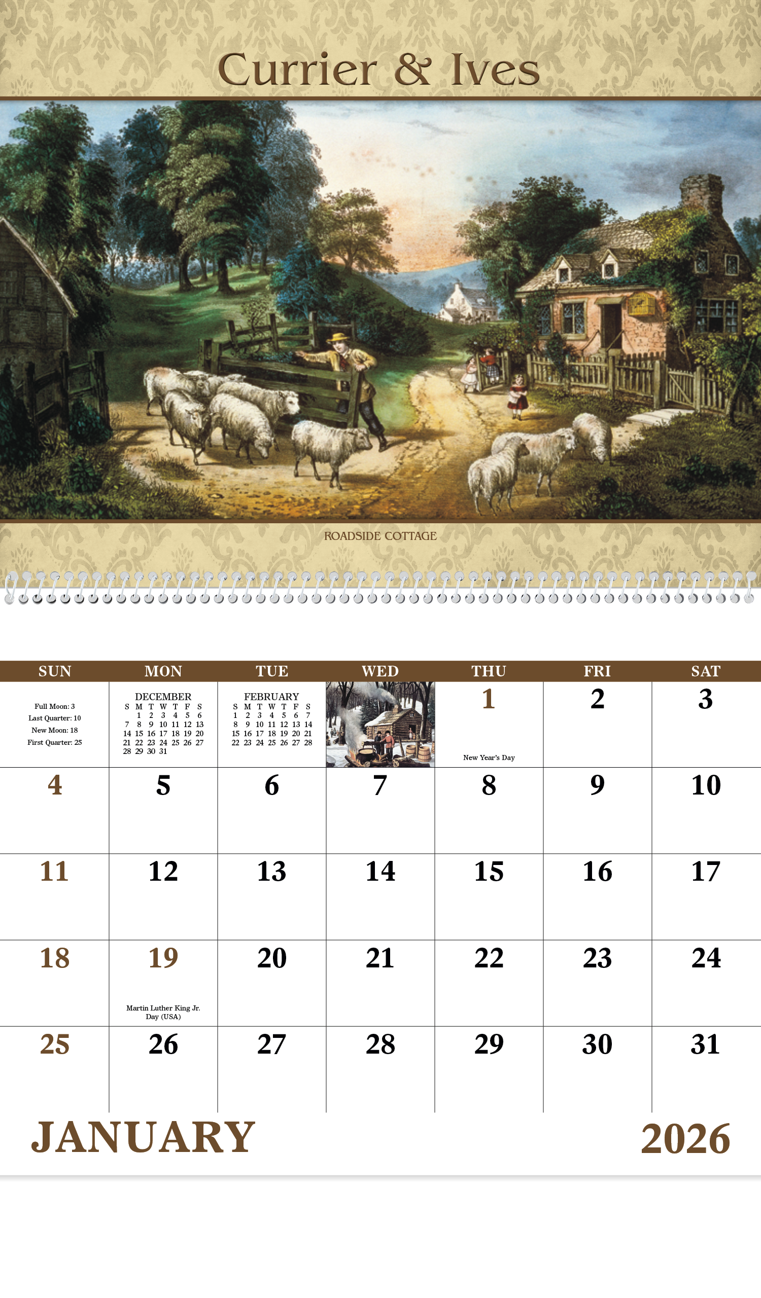 Good Value™ Currier & Ives - Spiral Calendar 17