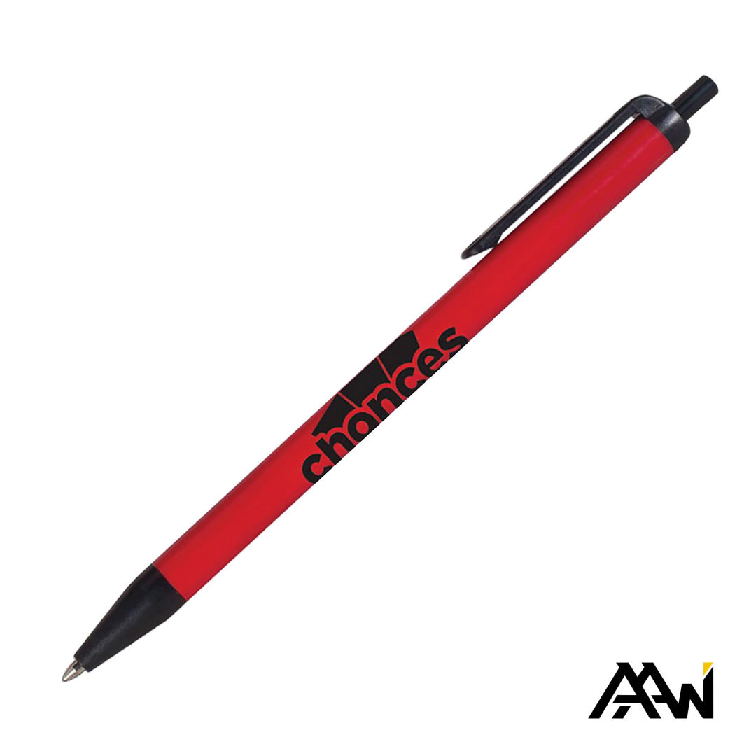 Value Slim Pen w/Glossy Colored Barrel - Matte Black Accent 32