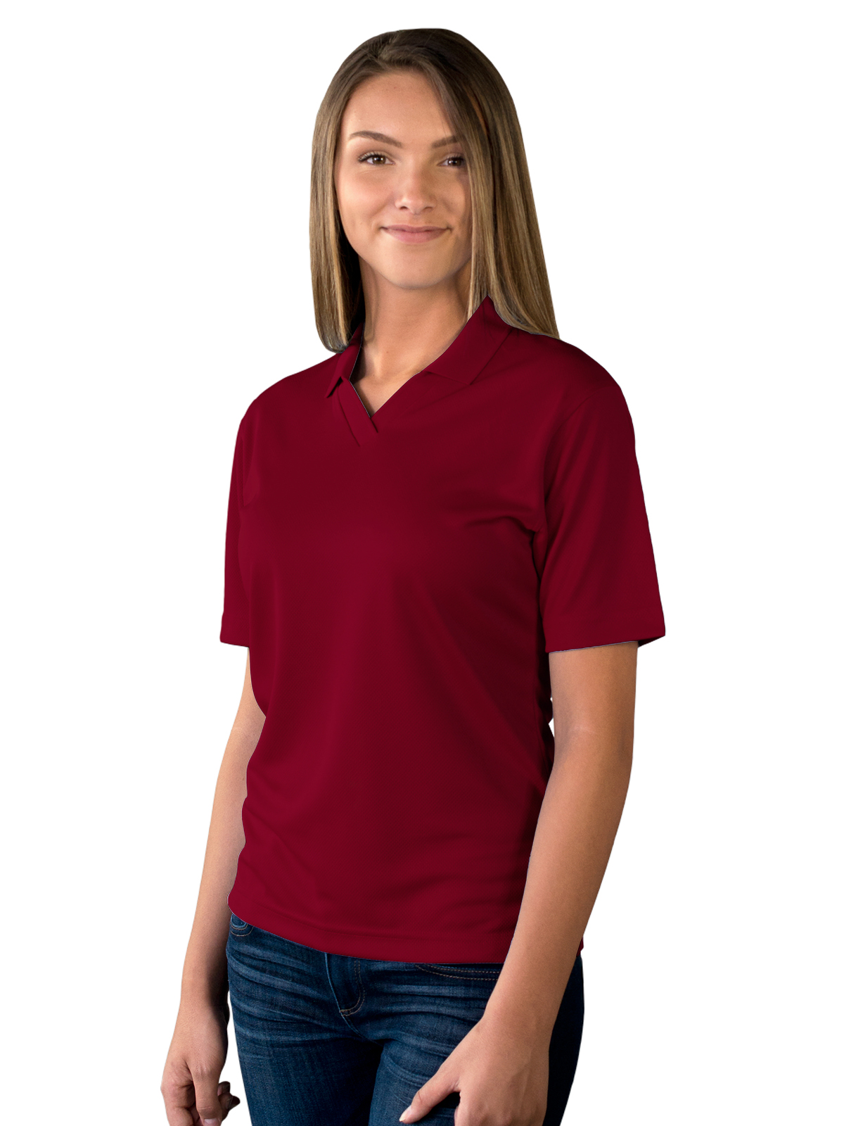 Blue Generation - Women's Pocketless Wicking V-Neck Polo 39