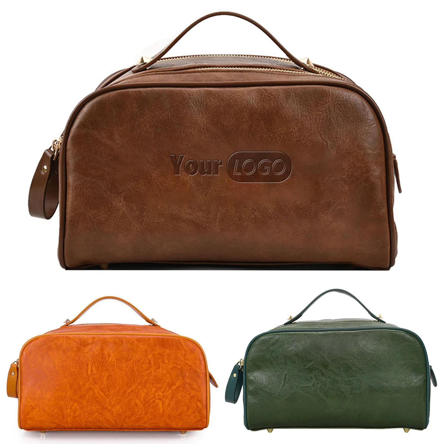 Water-Resistant Leather Toiletry Organizer 2