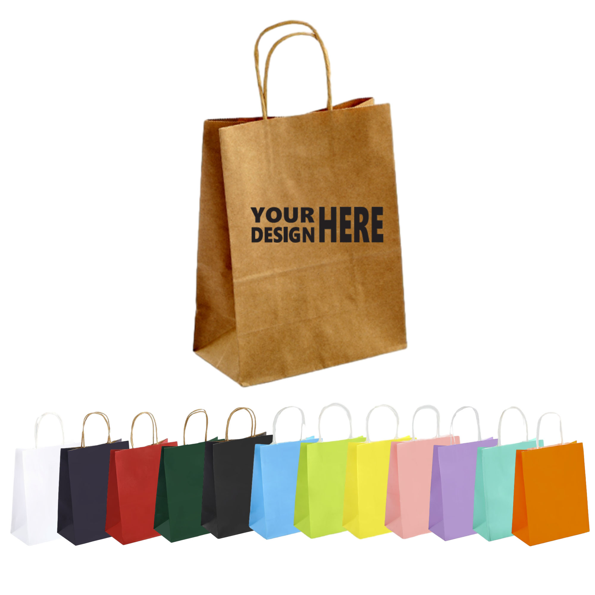 Multi Colored Customizable Kraft Paper Bag 2