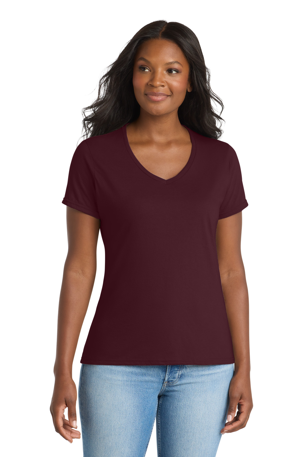 Port & Co Women's Performance Blend V-Neck Tee. LPC381V 71