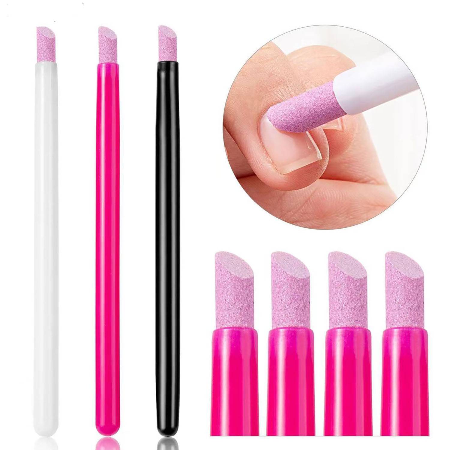 5pcs Quartz Stone Scrub Pen Cuticle Remover Nail File 2