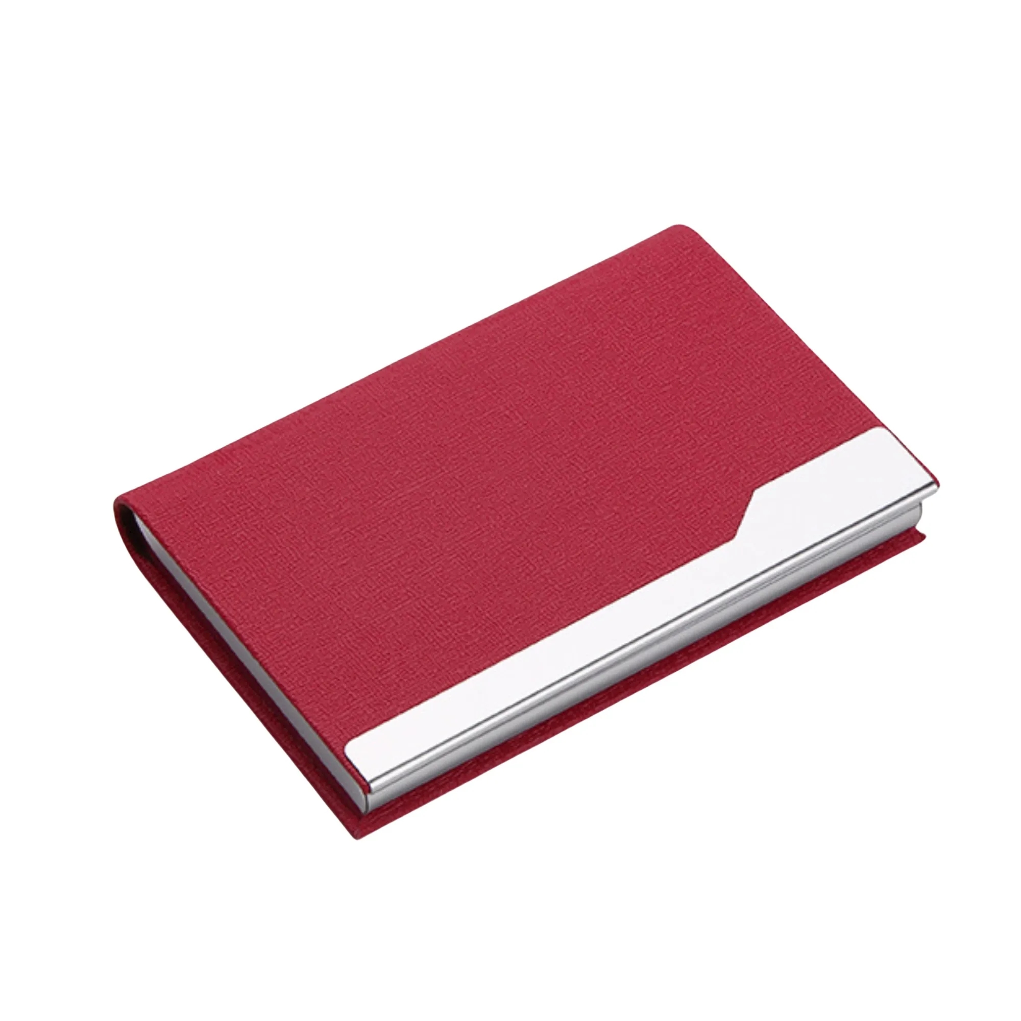 Customized PU Leather Metal Business Card Holder 6