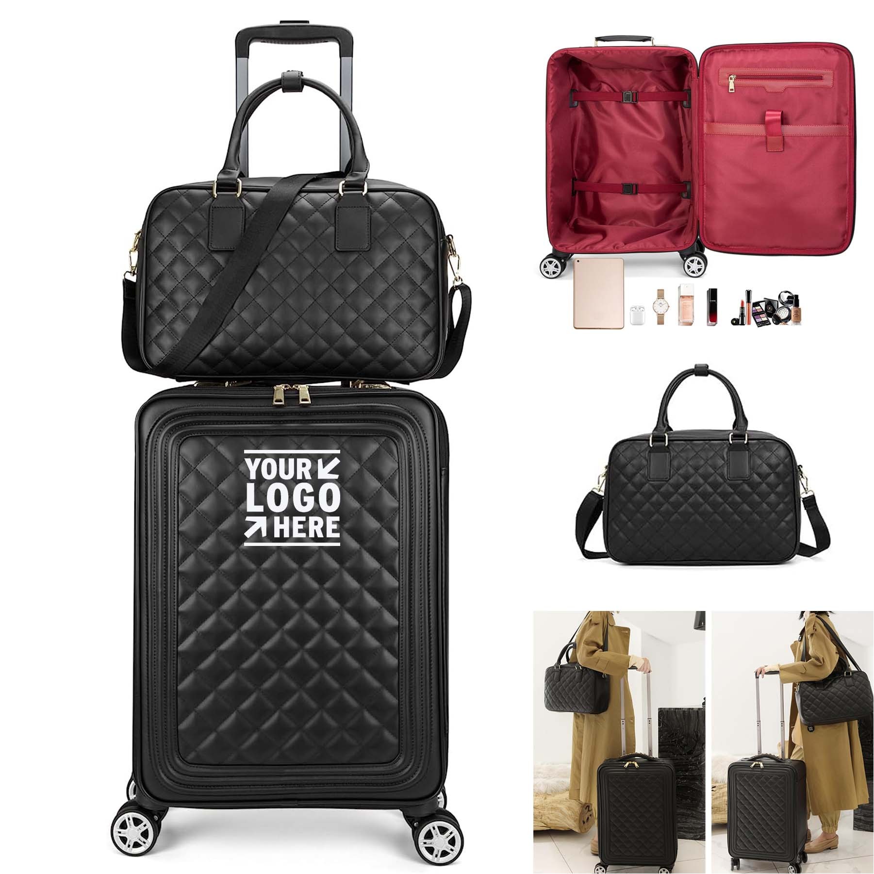 Softside Durable PVC Travel Spinner Wheels Lightweight 24Inch Luggage Sets 2