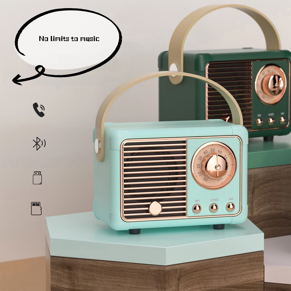 Retro Mini Portable Wireless Bluetooth Speaker 5