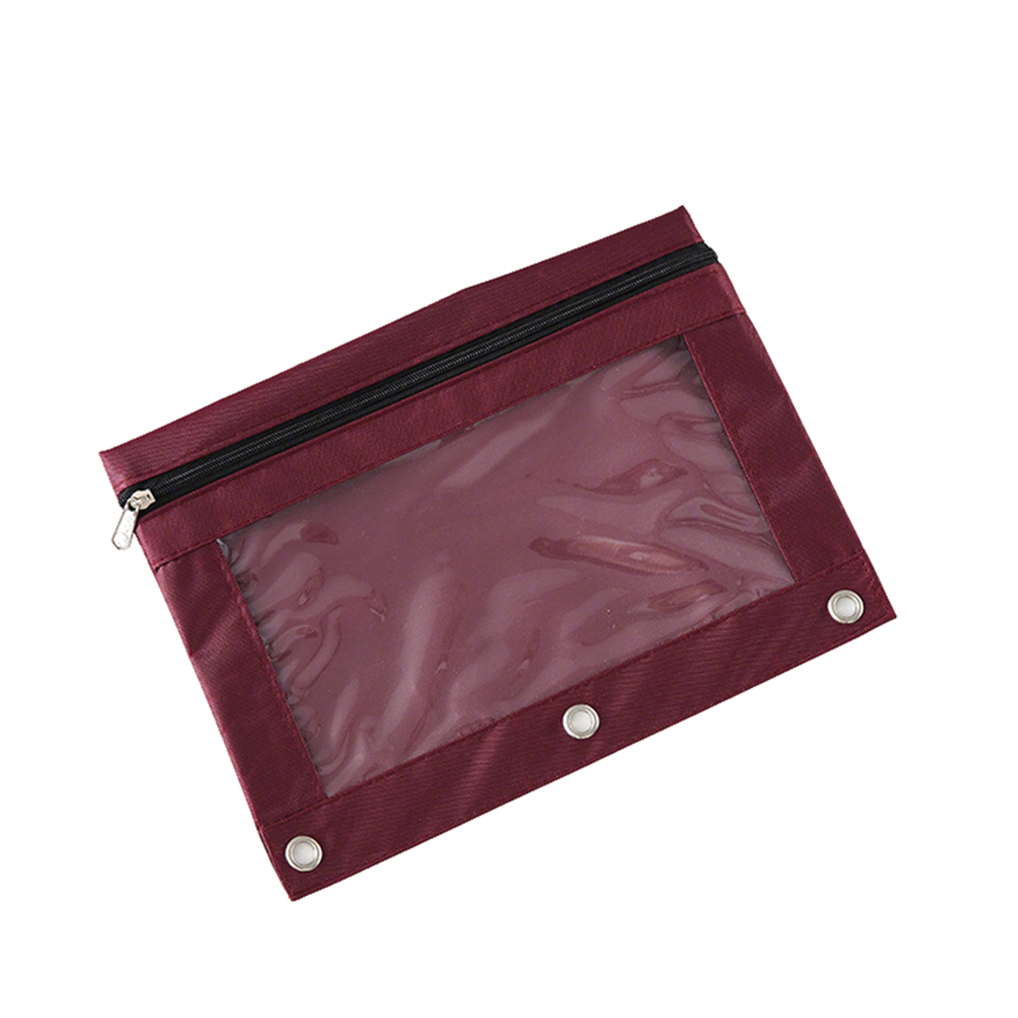 Three Hole Zipper Pencil Pouch 7.1" x 9.8" 12