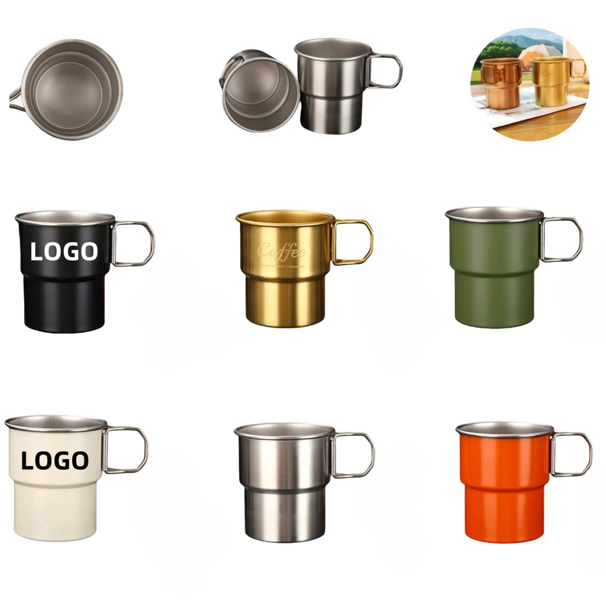 Stackable Camping Cups with Folding Handle 4