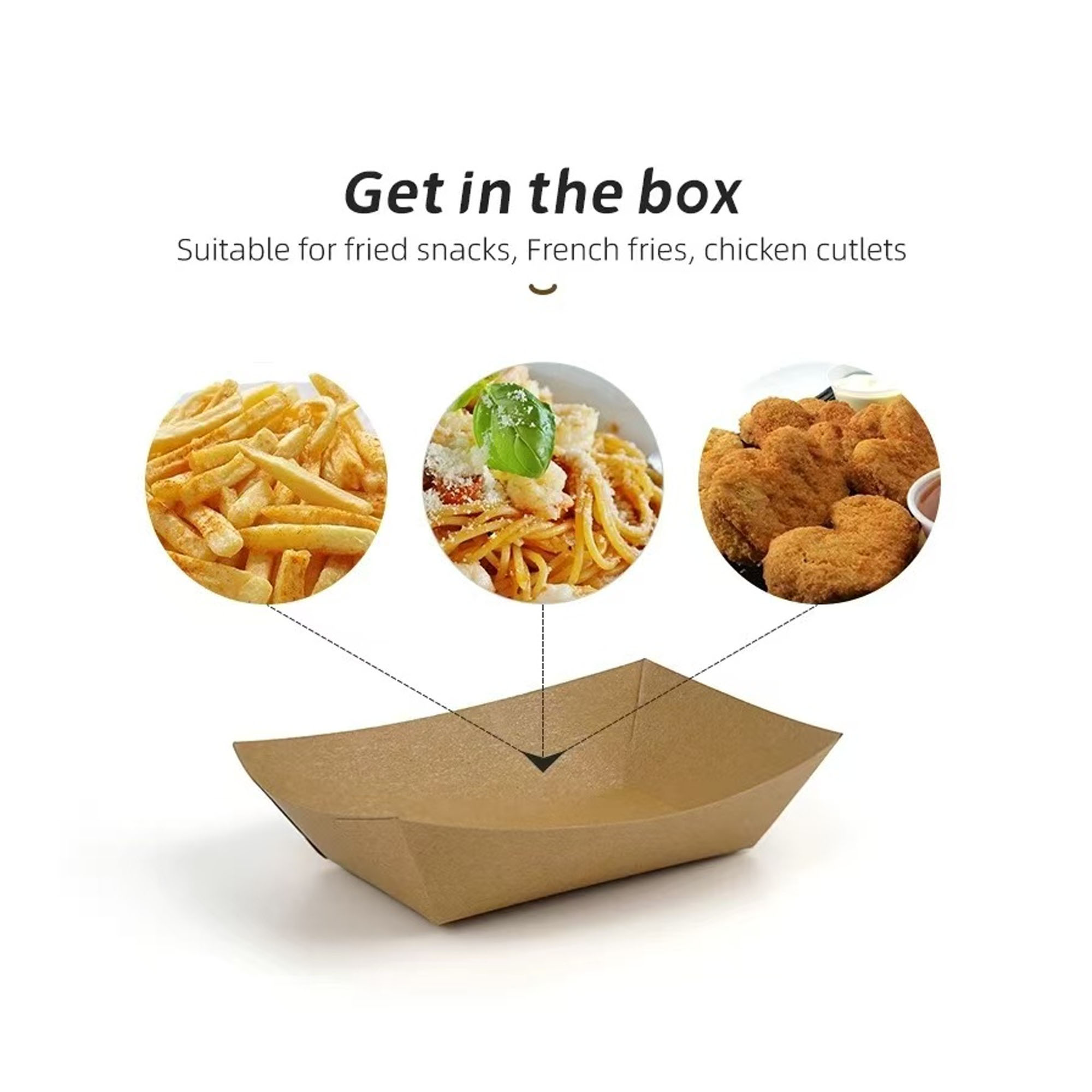 Sustainable Kraft Paper Boat Box for Fries & Fast Food Use 5