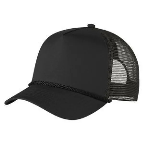 Structured 5 Panel Curved Bill Trucker Cap with Rope 4