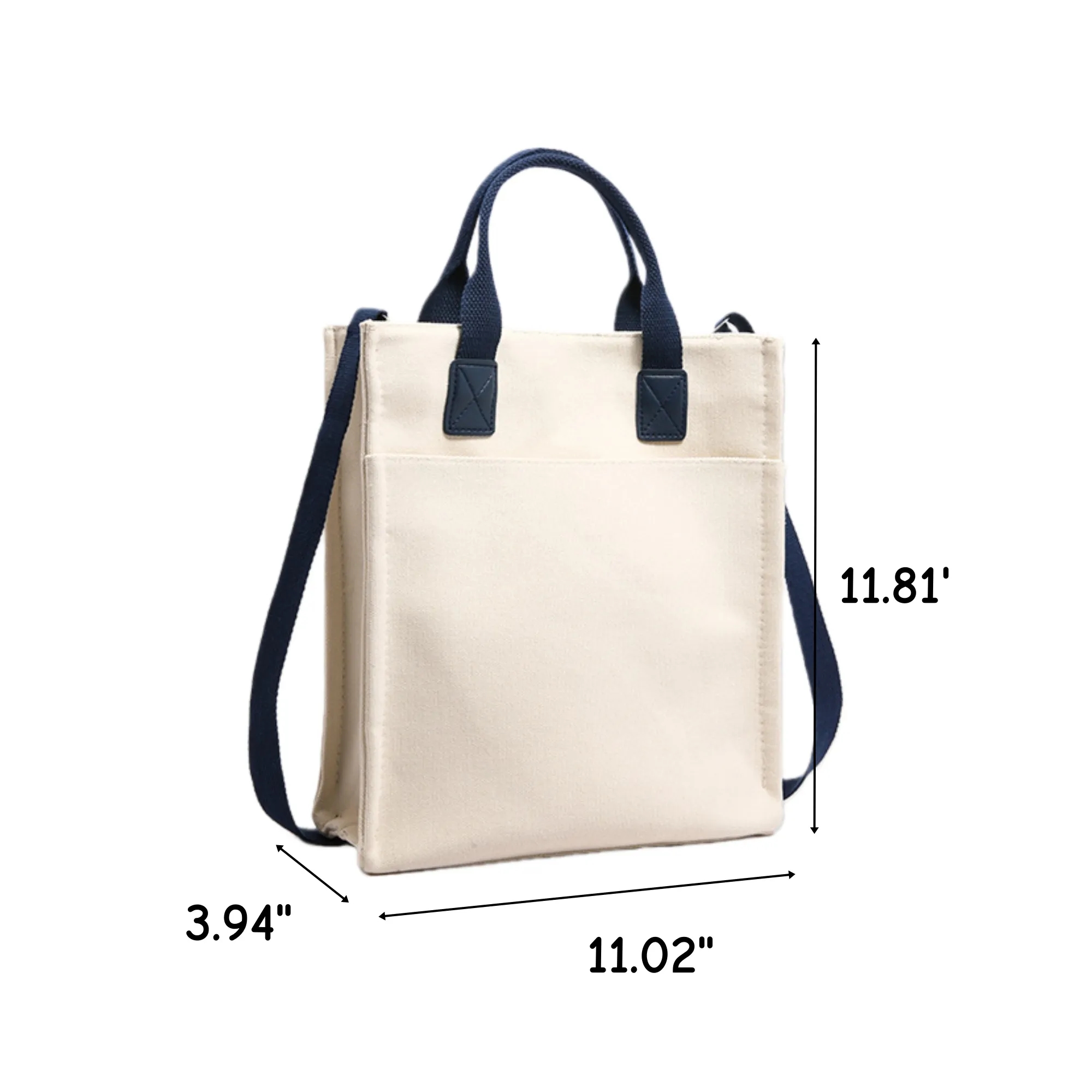 Womens Canvas Tote Crossbody Shoulder Bag 2