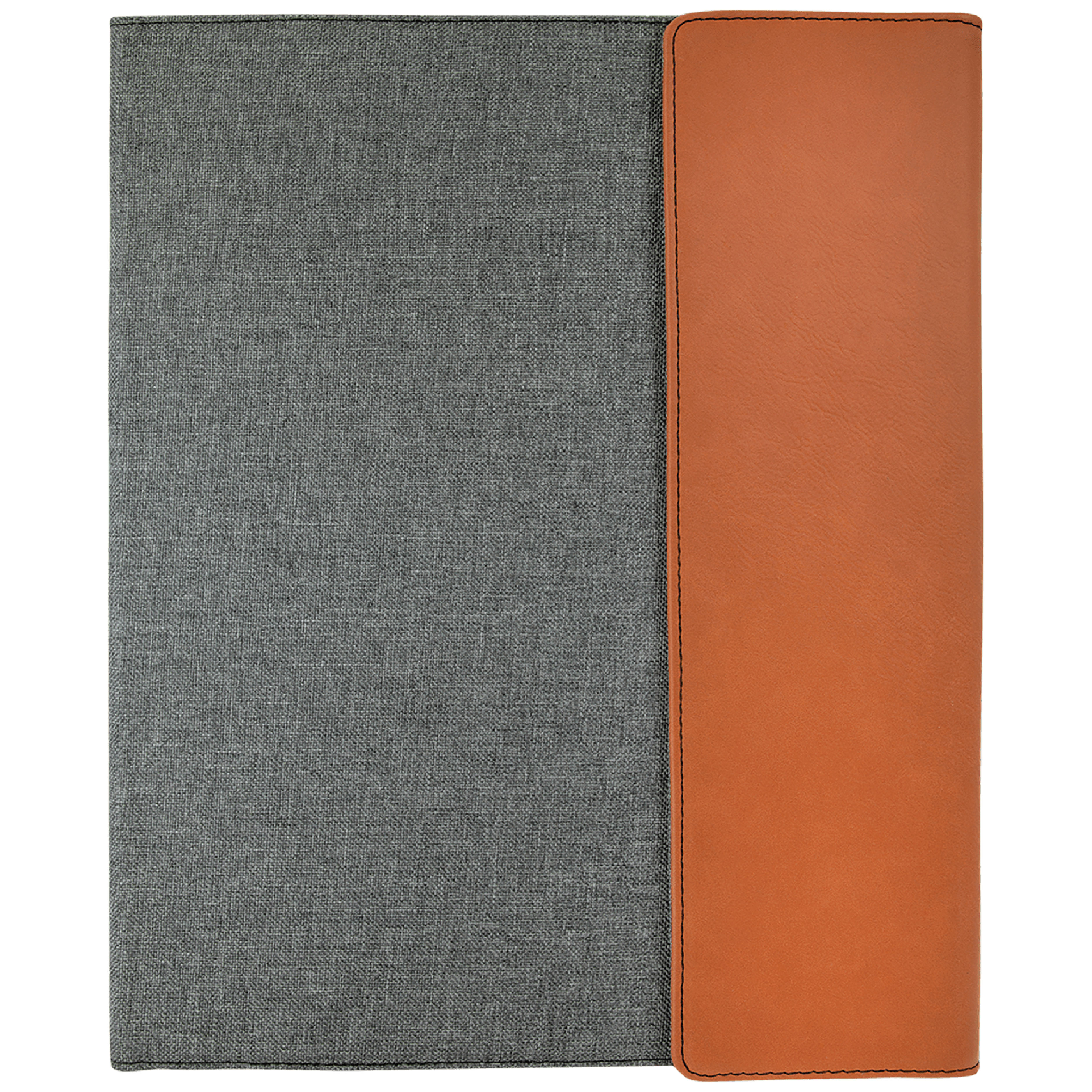 9" x 12" Rawhide Leatherette & Gray Canvas Portfolio 3