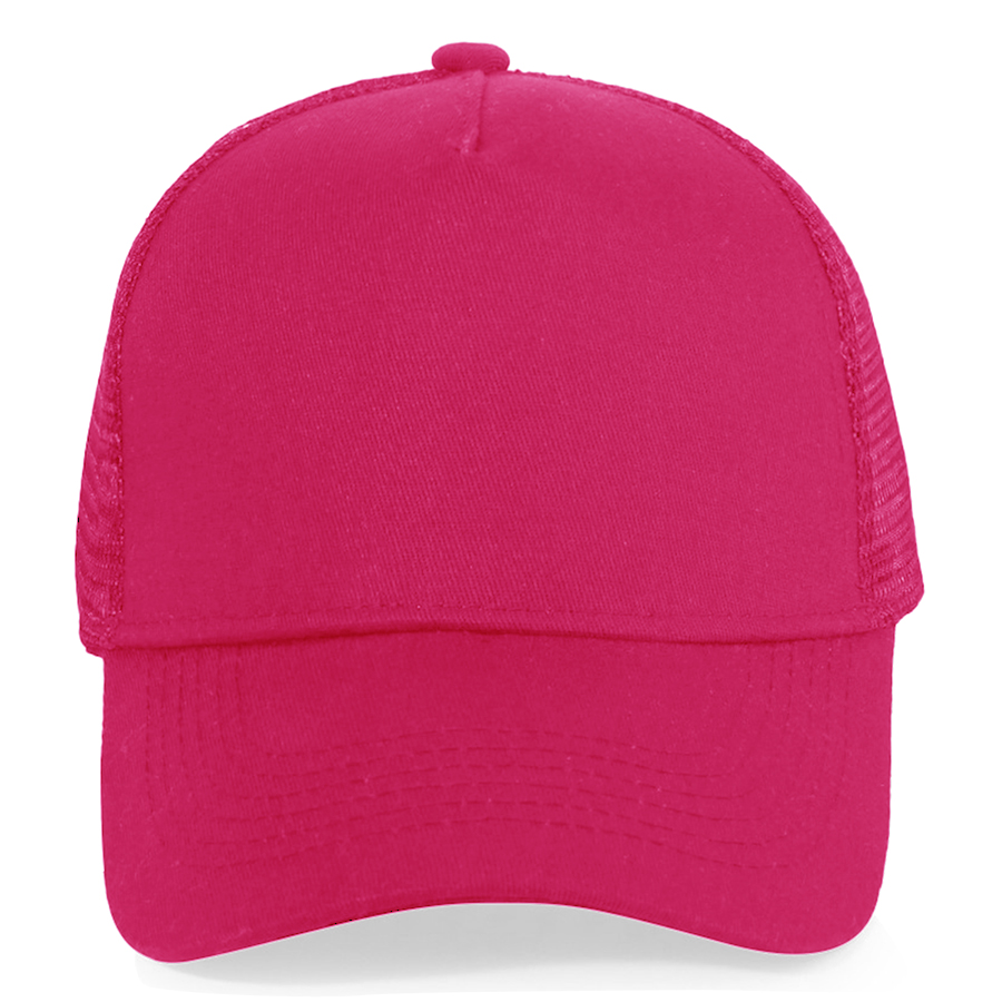 Stock Solid Color Cotton 5-Panel Trucker Cap 24