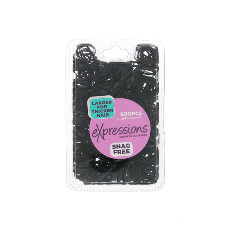 Rubber Ponytail Holders - Black 500/Pack Large 1