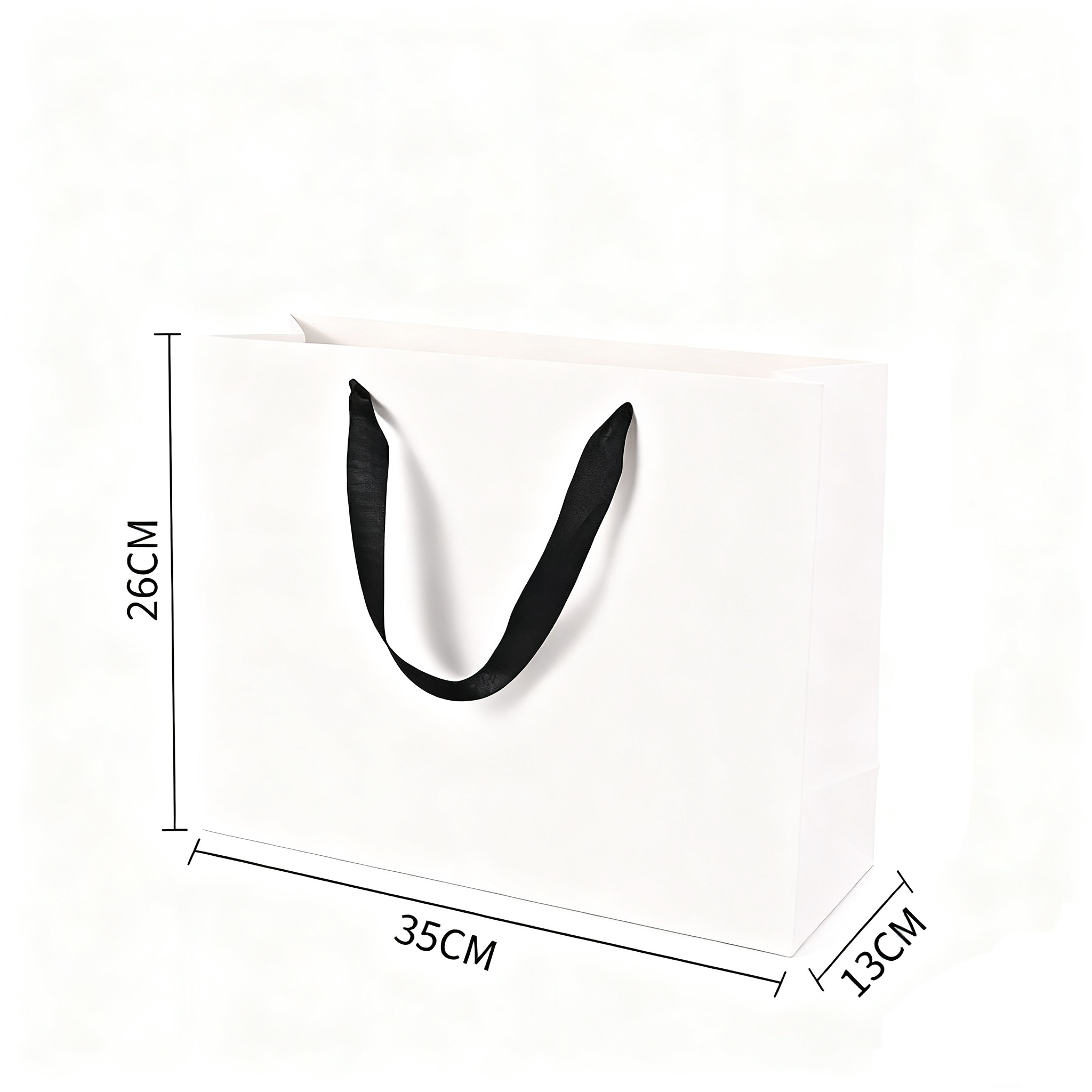Matte White Cardboard Tote Bag W/ Woven Handles 2