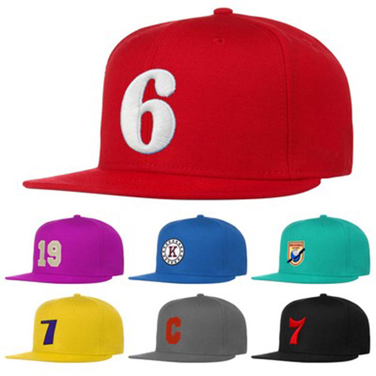 6 Panel Snapback Flat Bill Baseball Cap 1