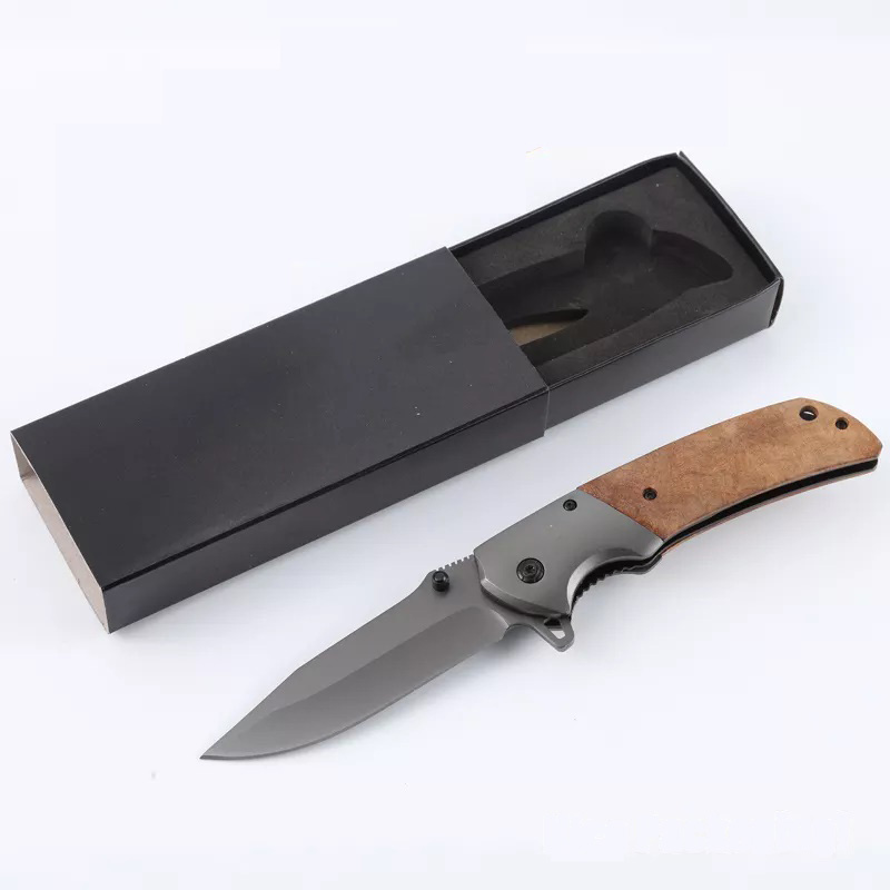 ApexBlade - Burlwood Folding Pocket Knife With Stainless Steel Blade Full Color Optional 6