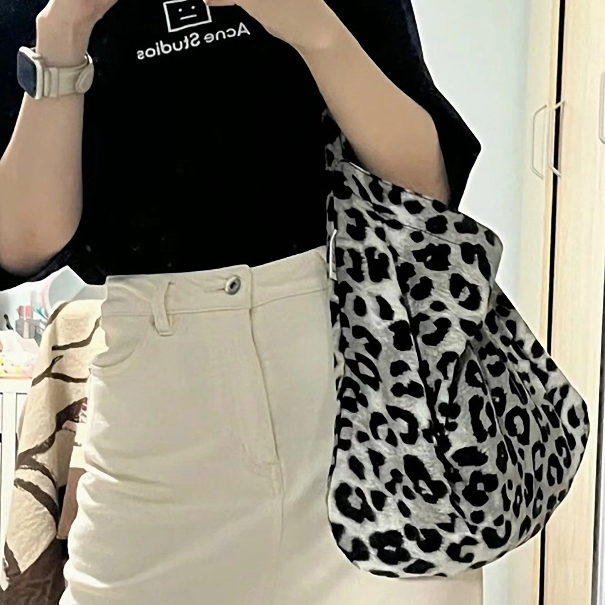 Leopard Print Canvas Tote Bag 19