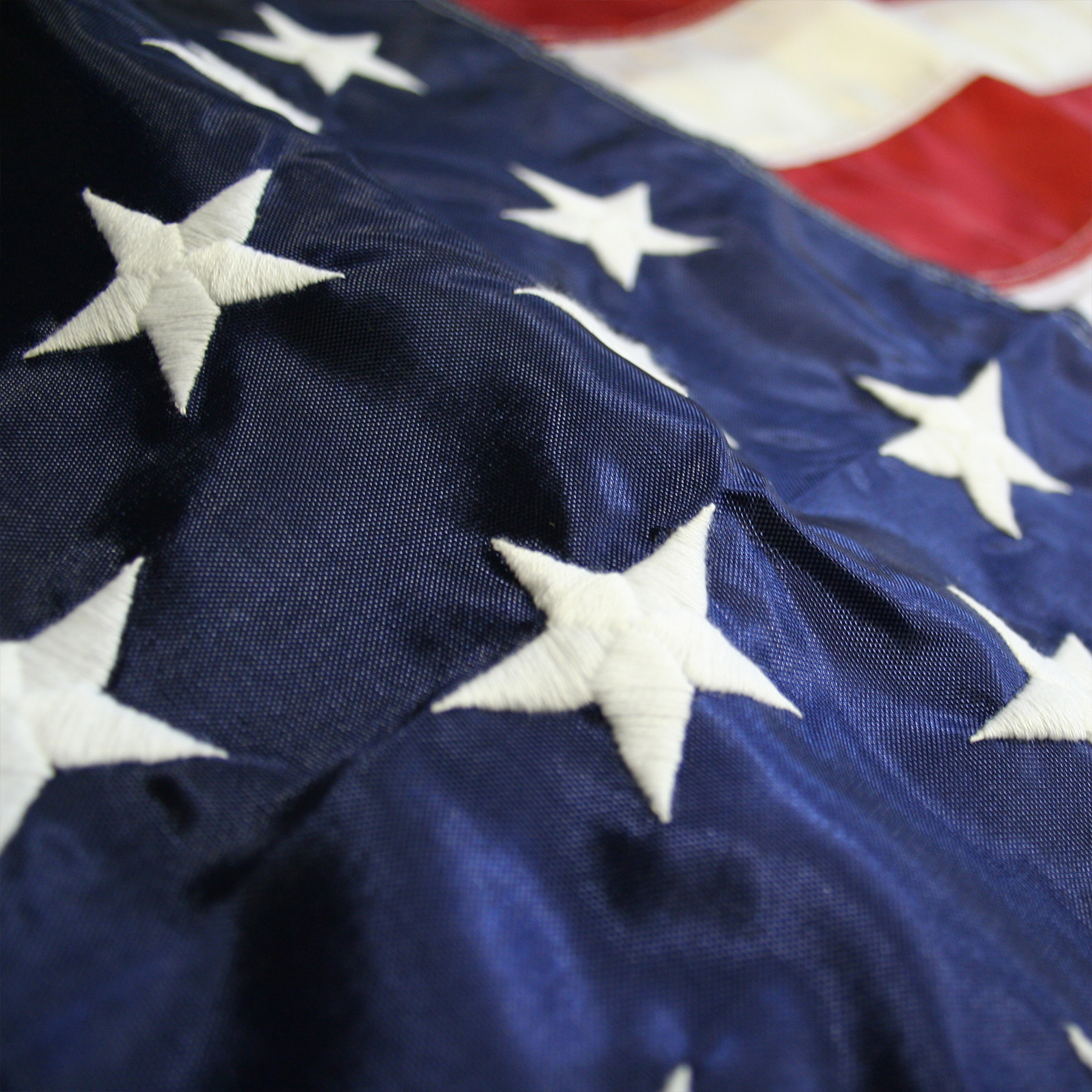 10' x 19' U.S. Nylon Flag with Rope and Thimble 1