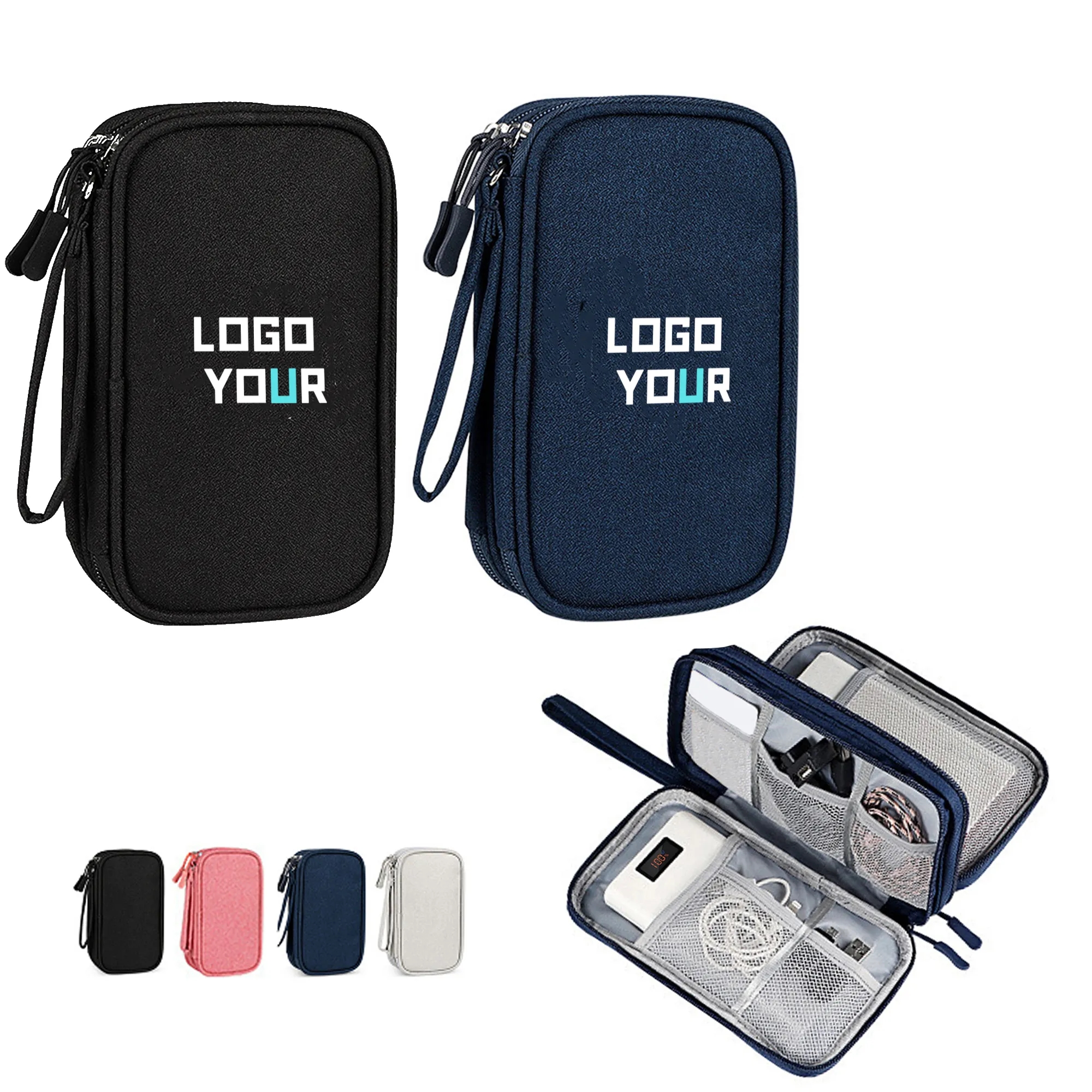 Portable Double Layer Digital Accessories Storage Bag 7