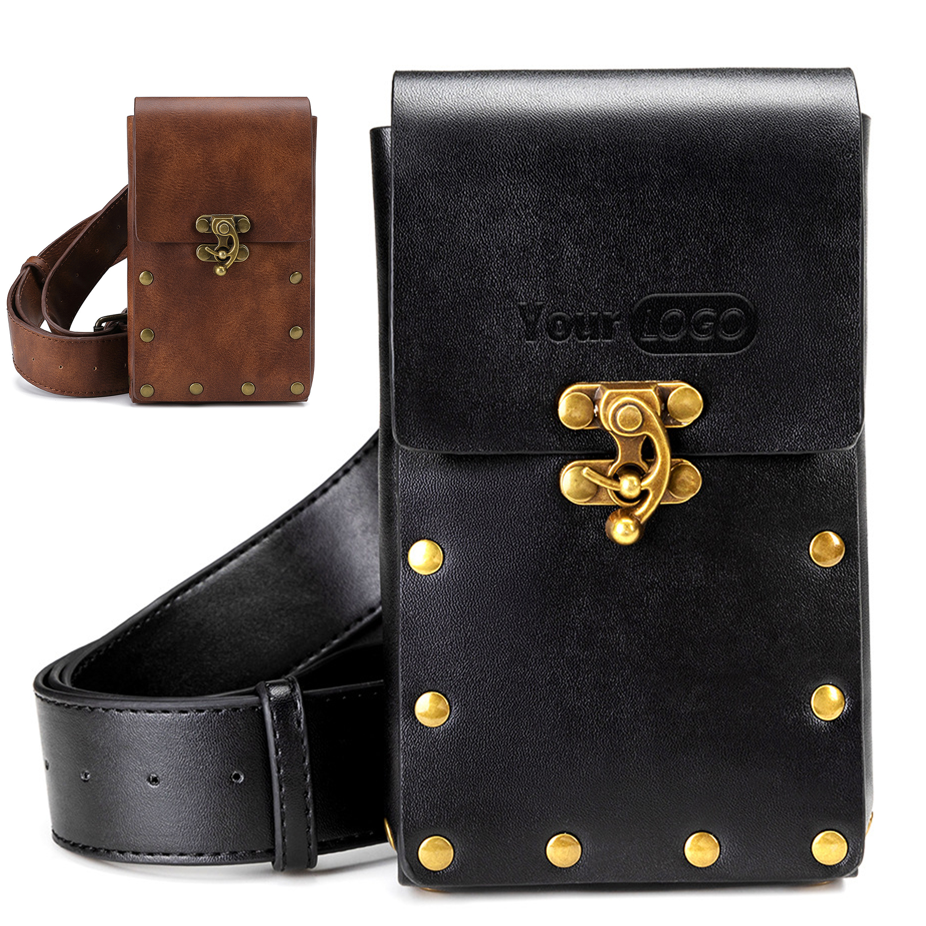 PU Vintage outdoor mobile phone sports fanny bag 3