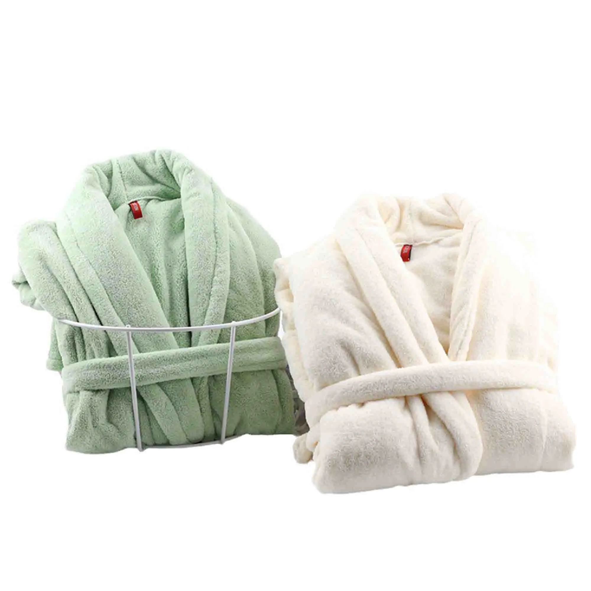 Unisex Winter Fleece Robe Fluffy Bathrobe 3
