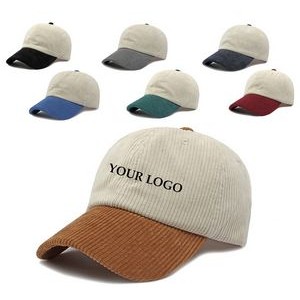 100 % Cotton Stitching Color Corduroy Hats Baseball Cap 1