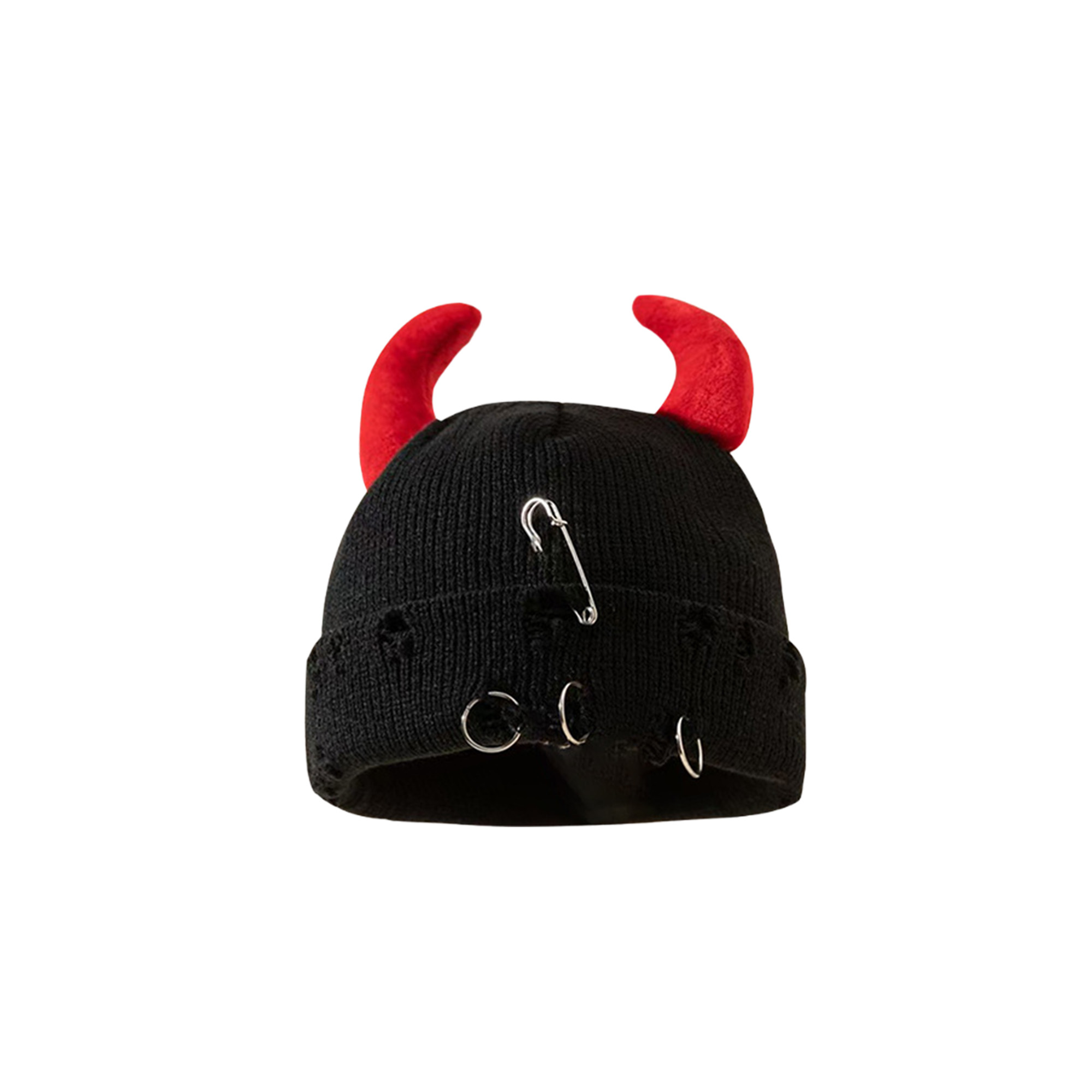 Custom Logo Horned Winter Knitted Hat 10