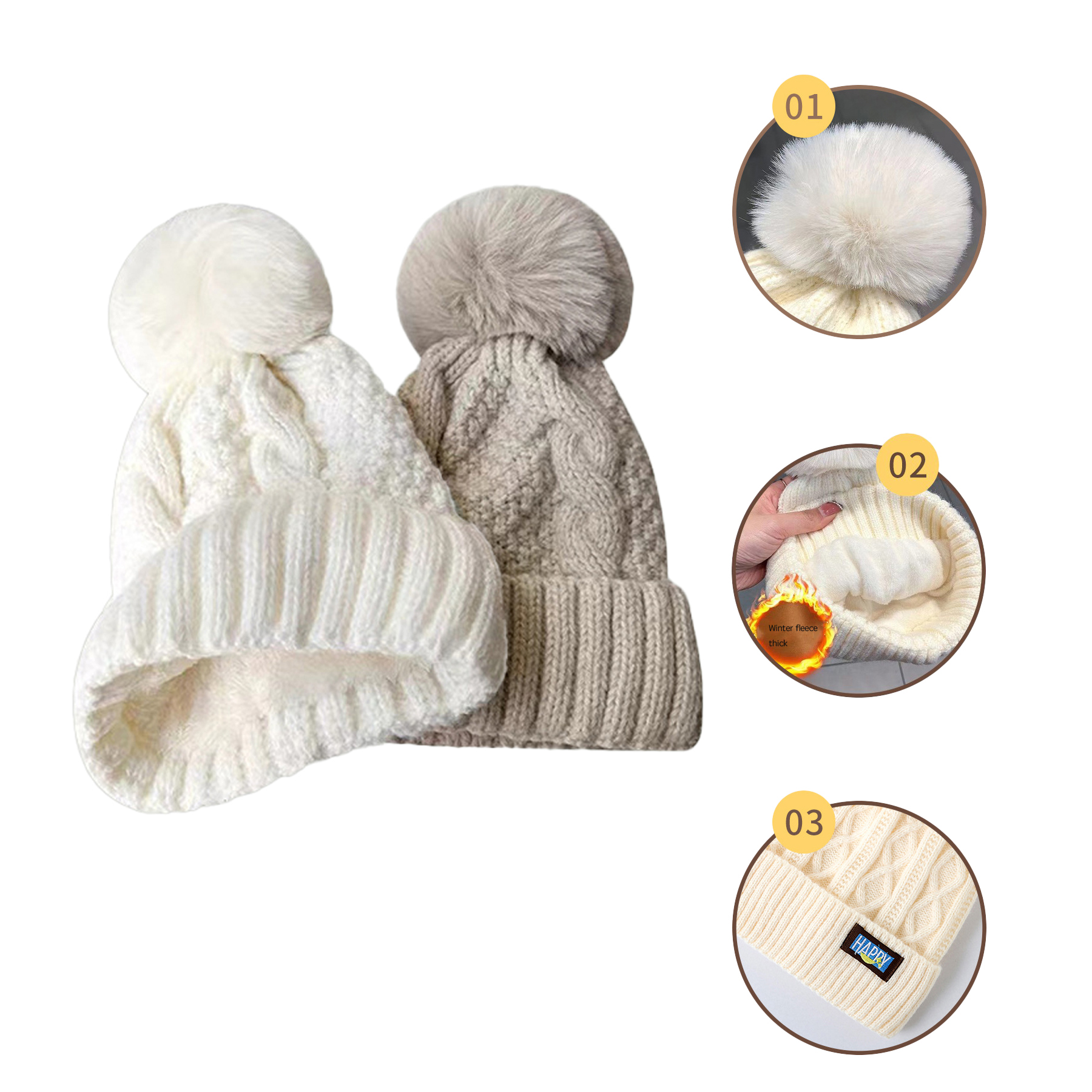 Winter Knitted Beanie With Cuff 6