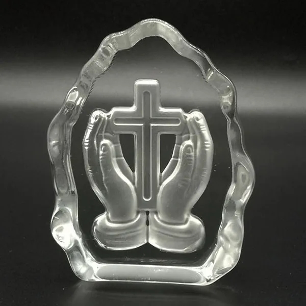 Crystal Cross Iceberg Paperweight 4
