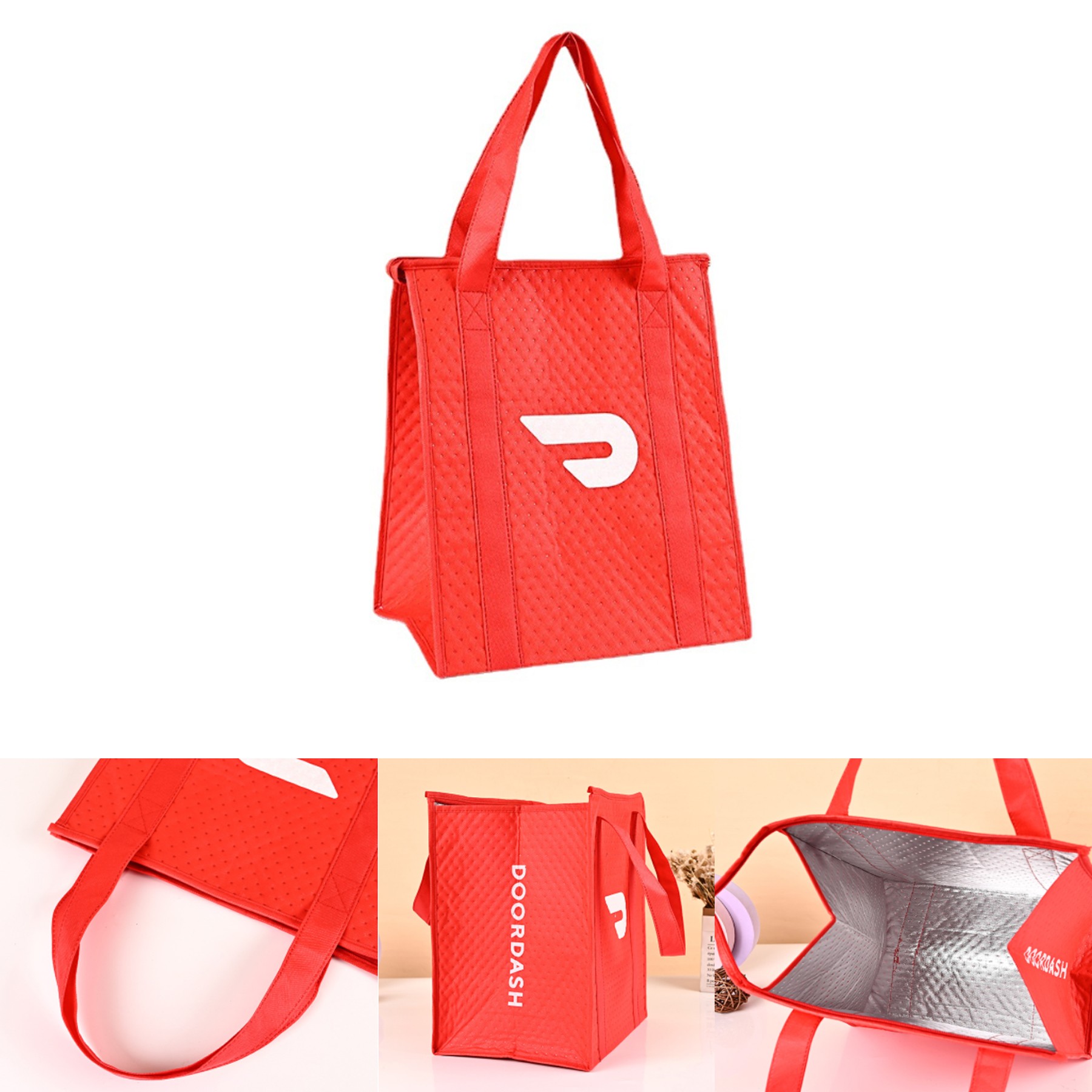 Premium Non-woven Cooler Lunch Tote Bag/Zipper Insulated Lunch Tote Bags 2