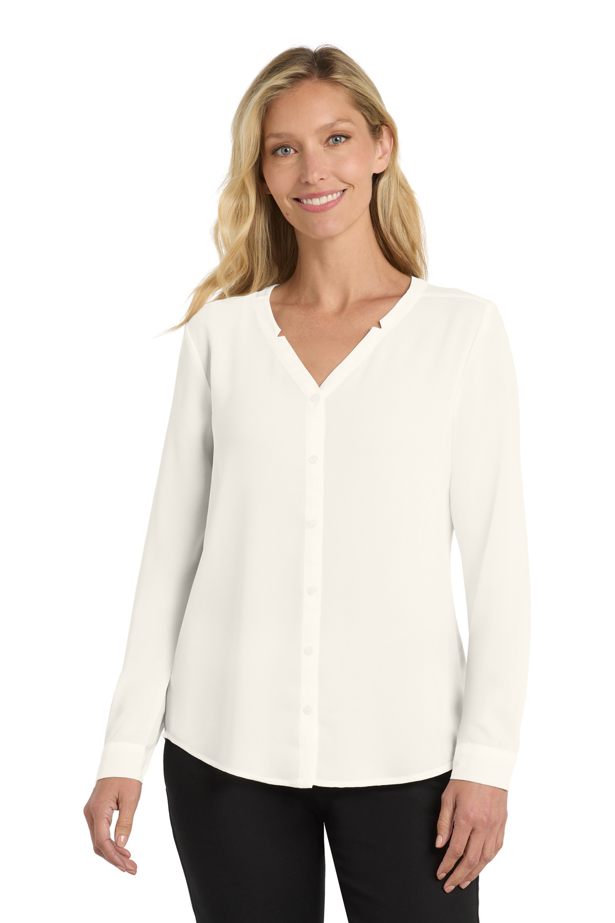 Port Authority Women's Long Sleeve Button-Front Blouse. LW700 20