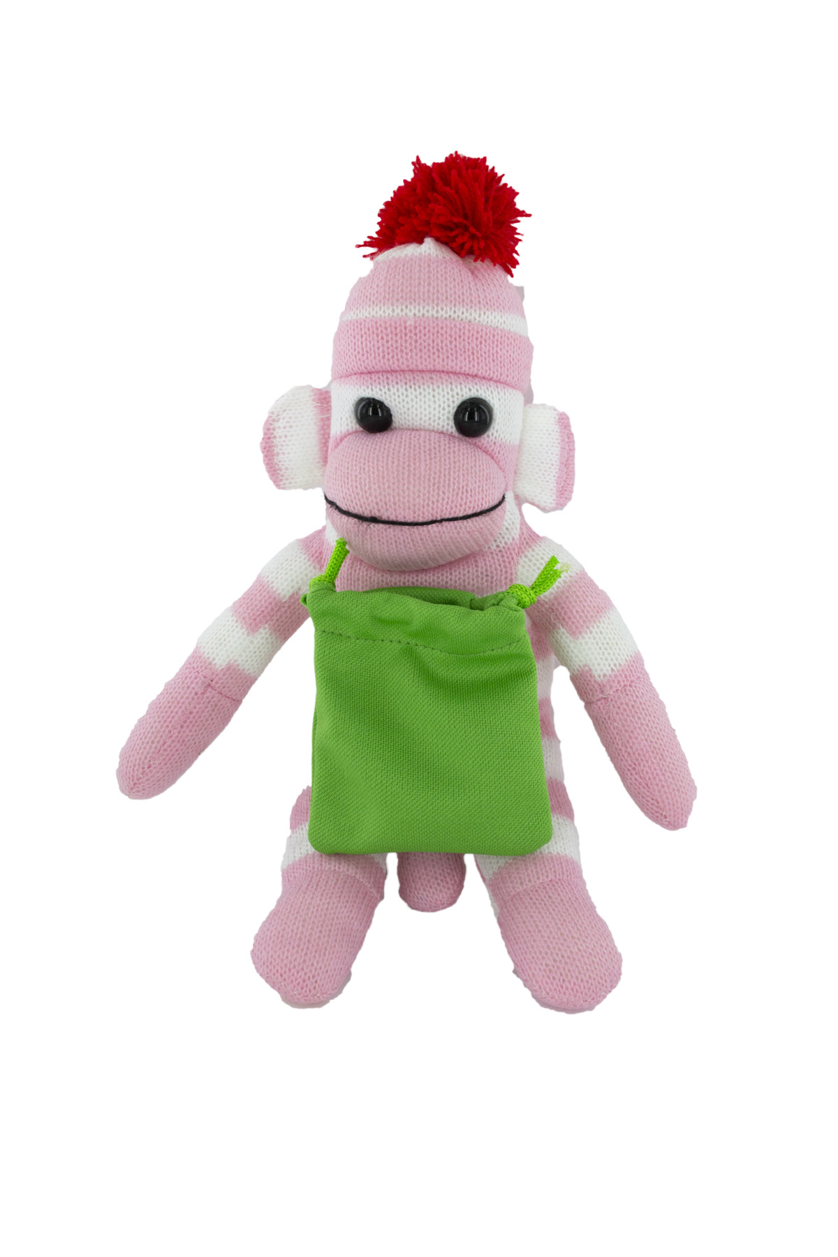 soft plush Pink Sock Monkey with gift card sack 3