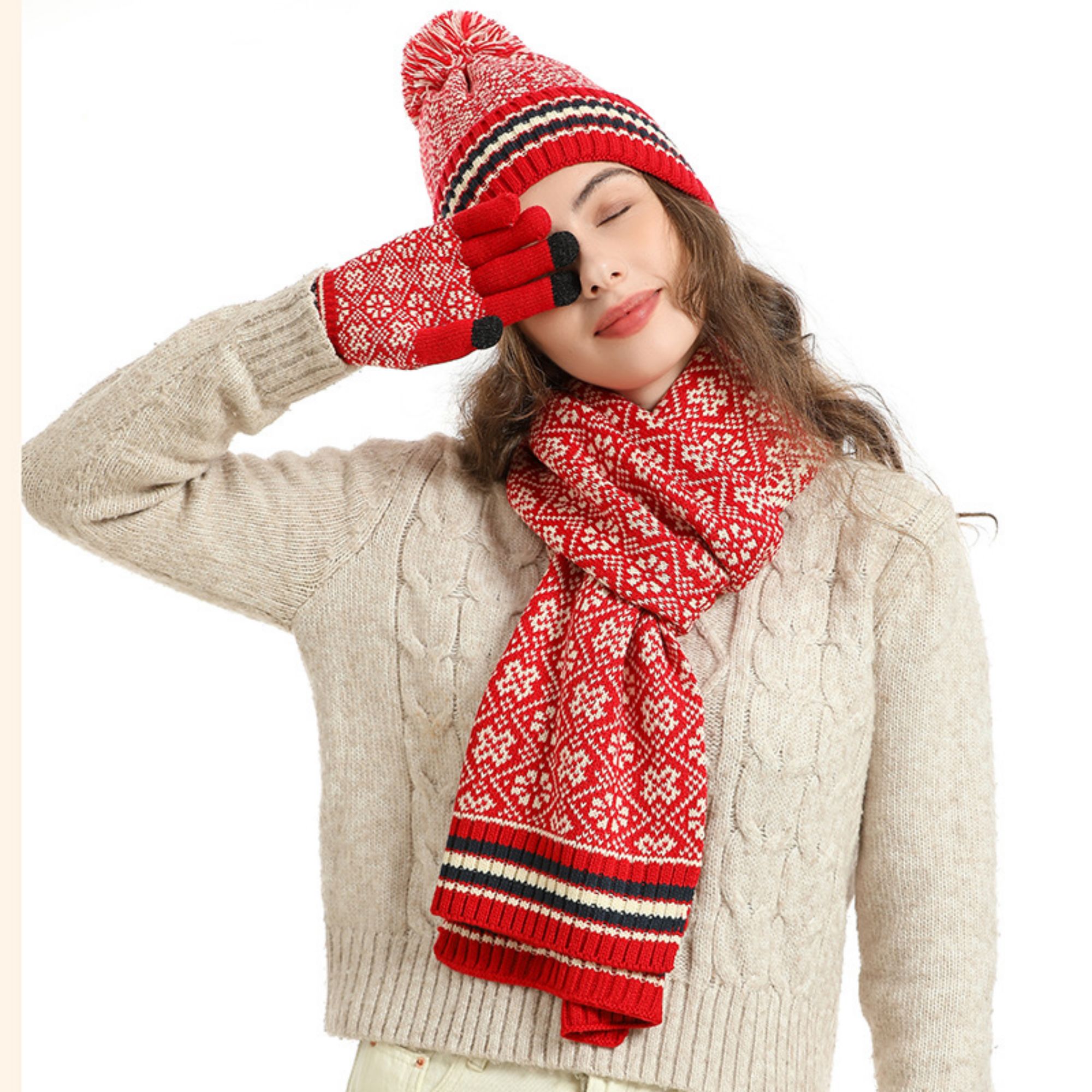 Winter Hat Scarf And Gloves For Women 7