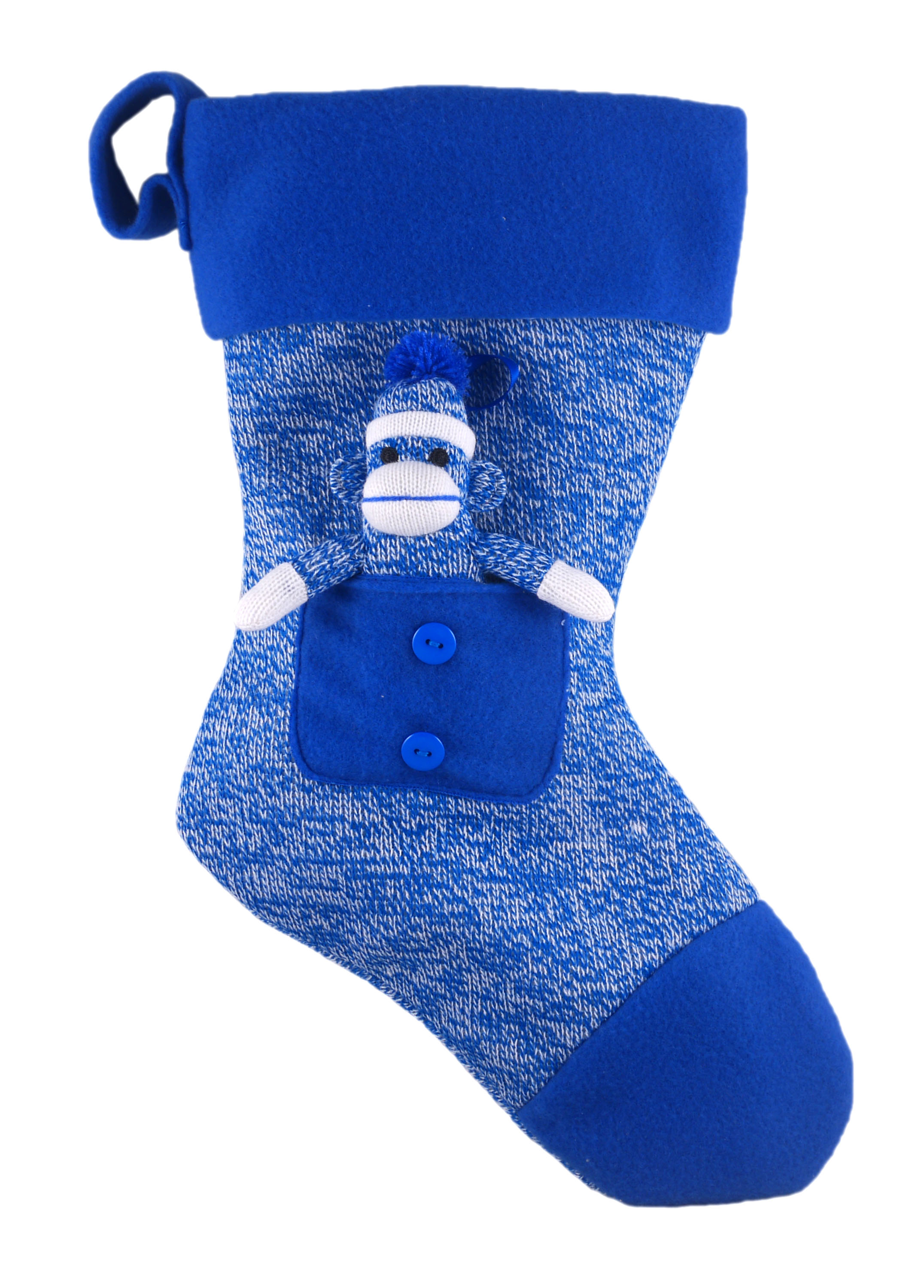 Blue Sock Monkey Stocking