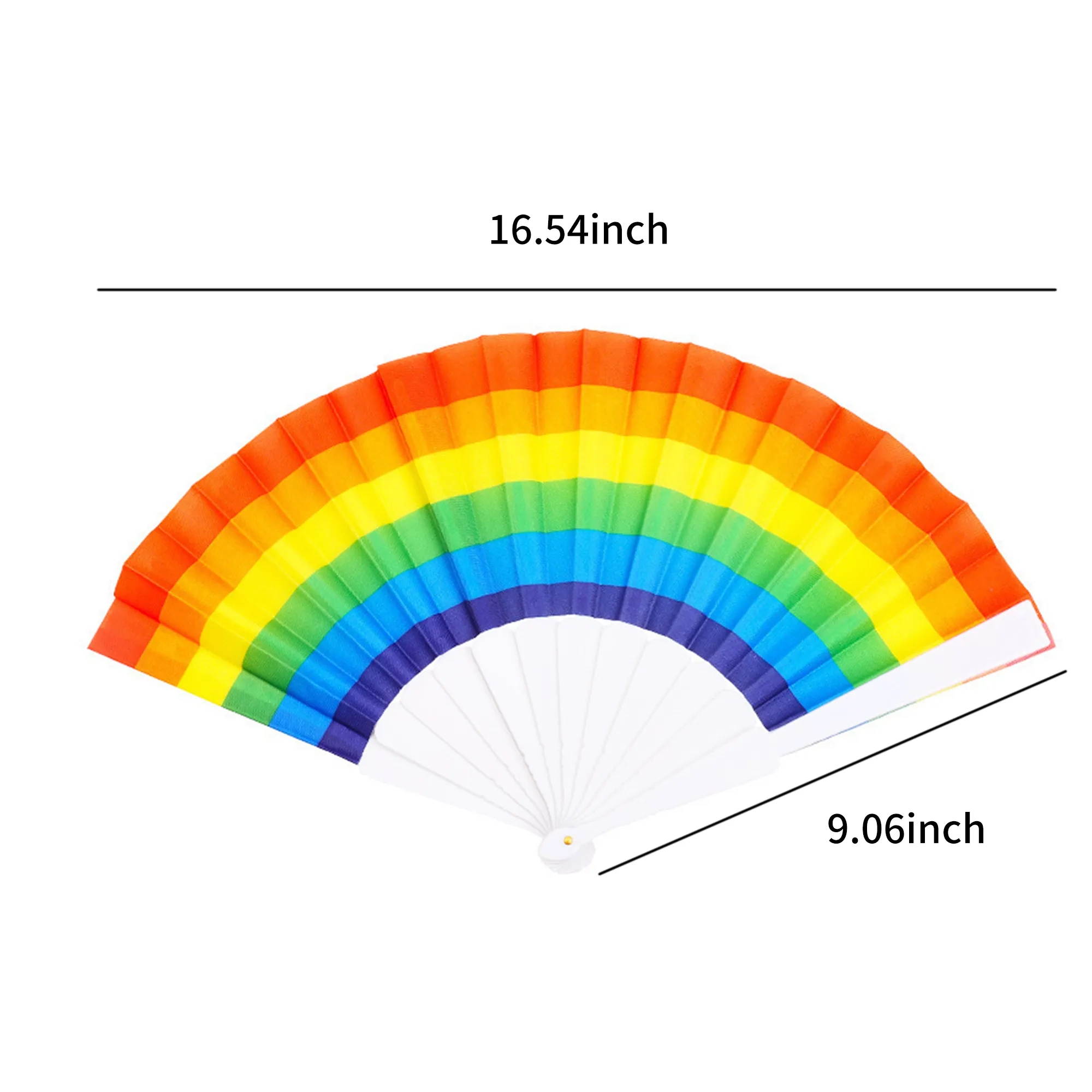 Large Rainbow Handheld Festival Fan 2