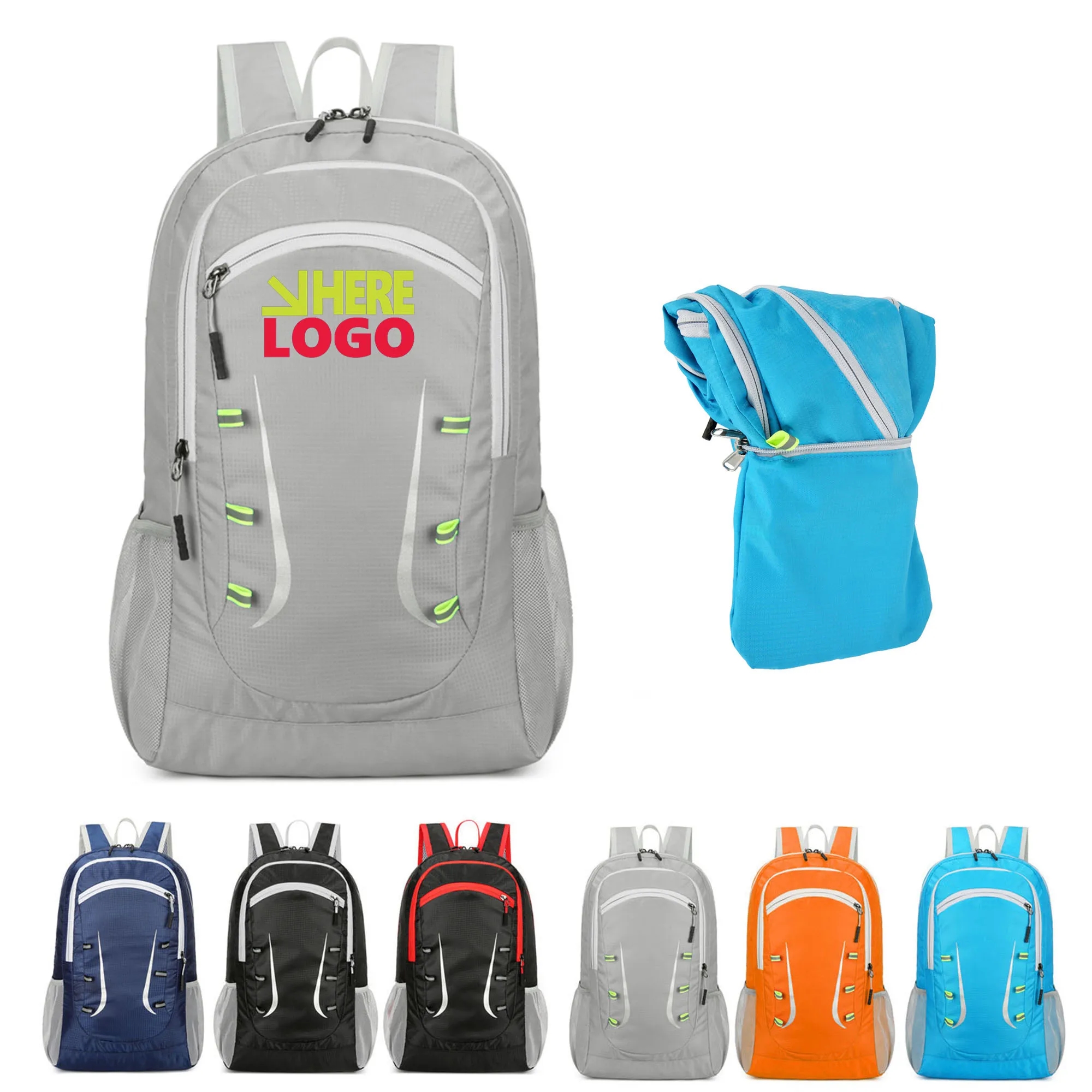 Shoulder Straps Collapsible Nylon Backpack 8